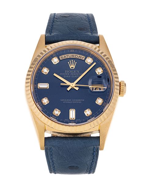 rolex day date blue leather price|rolex day date models.